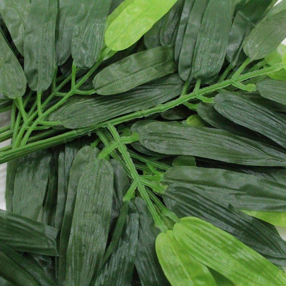 12 Ramos Decoração Arranjo Bambu Artificial Planta Decorativa Plástico 4 Galhos Cada 42cm - 2