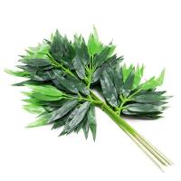 12 Ramos Decoração Arranjo Bambu Artificial Planta Decorativa Plástico 4 Galhos Cada 42cm - 1