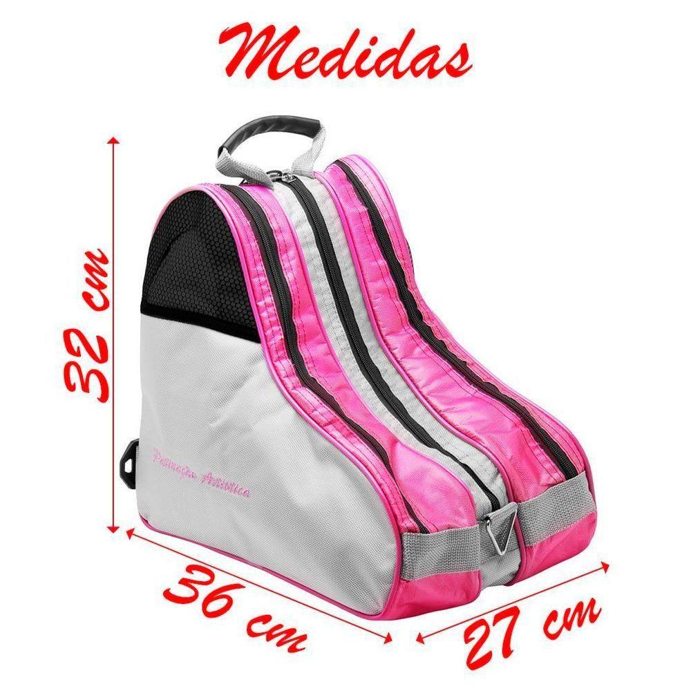 Bolsa Para Patins Com Alça E 3 Divisórias Reforçada Rosa - 2
