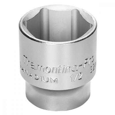 Soquete Sextavado Em Aço Cromo Vanádio 12 Mm - Encaixe 1/2 Tramontina Pro