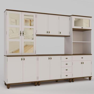 Cozinha Compacta Retrô 4 Peças Off White-nogueira Modelo 006