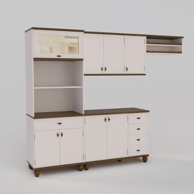 Cozinha Compacta Retrô 4 Peças Off White-nogueira Modelo 002