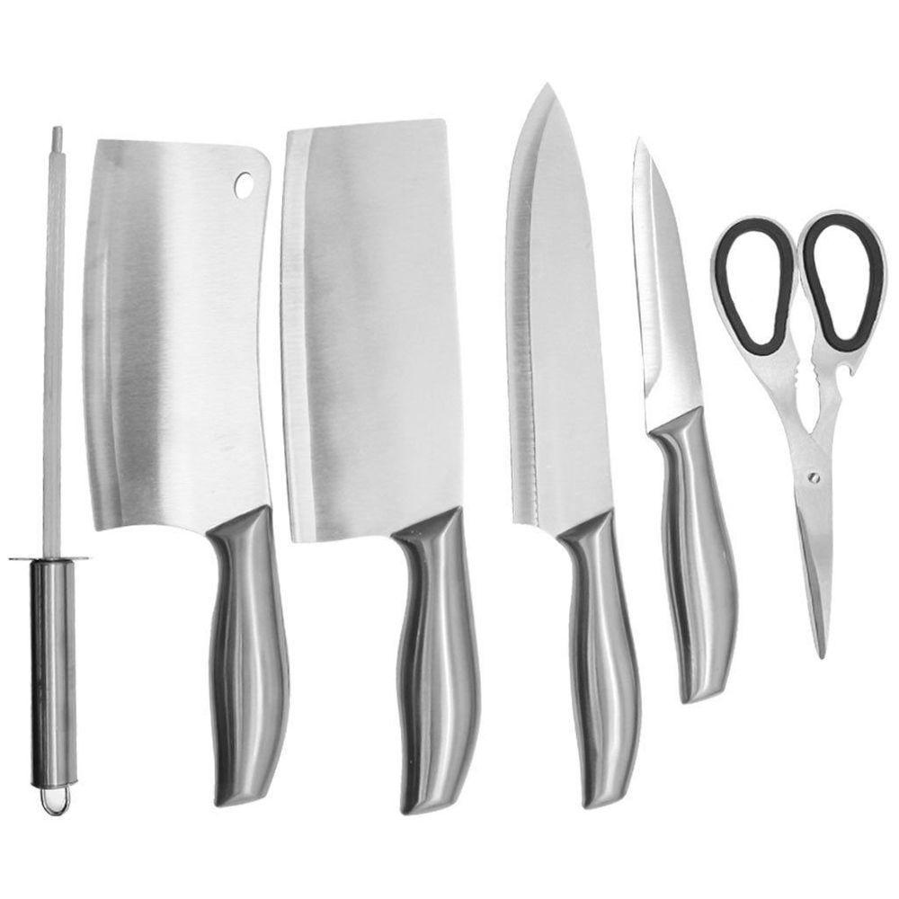 Jogo De Facas Inox Suporte Acrílico 7 Peças Preto - 1