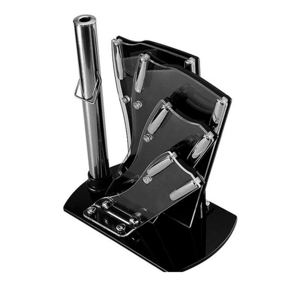 Jogo De Facas Inox Suporte Acrílico 7 Peças Preto - 4