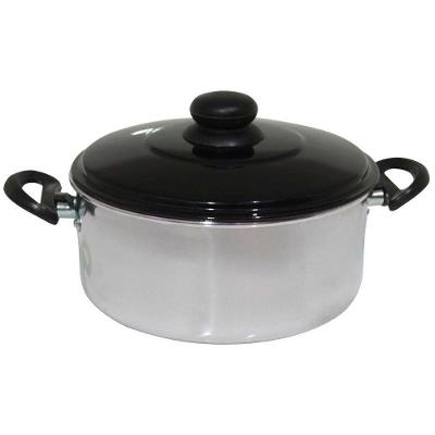 Panela Caçarola De Alumínio 2 Litros Com Tampa Preta 14,5cm