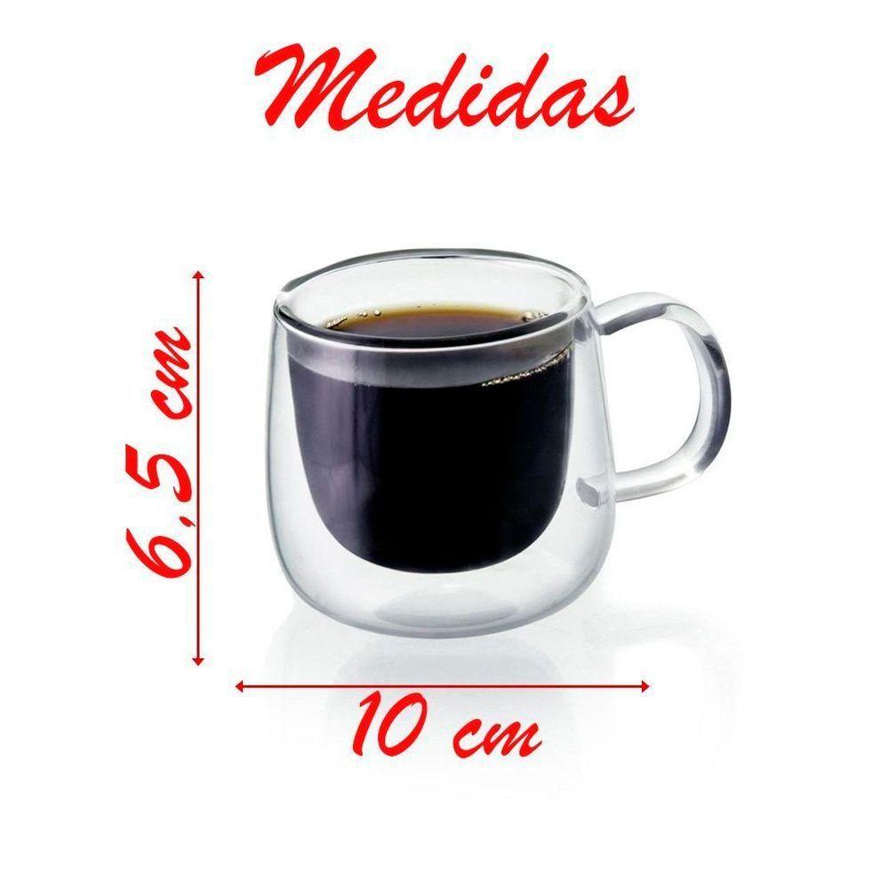 Conjunto De 2 Xícaras Para Café Parede Dupla 80ml - 3