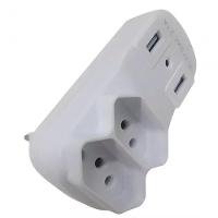 Plug Adaptador De Tomada C/ 2 Entradas + 2 Usb Yp8114 - 3