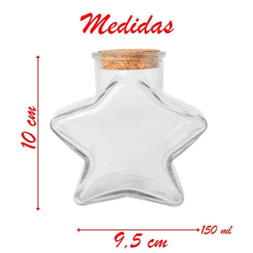 Kit 8 Potes De Vidro Estrela Com Tampa 150ml - 2