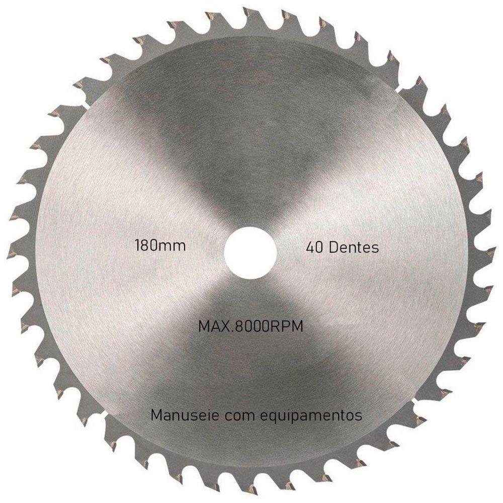 Disco De Serra Circular Com 40 Dentes 7" 180mm Para Madeira - 1