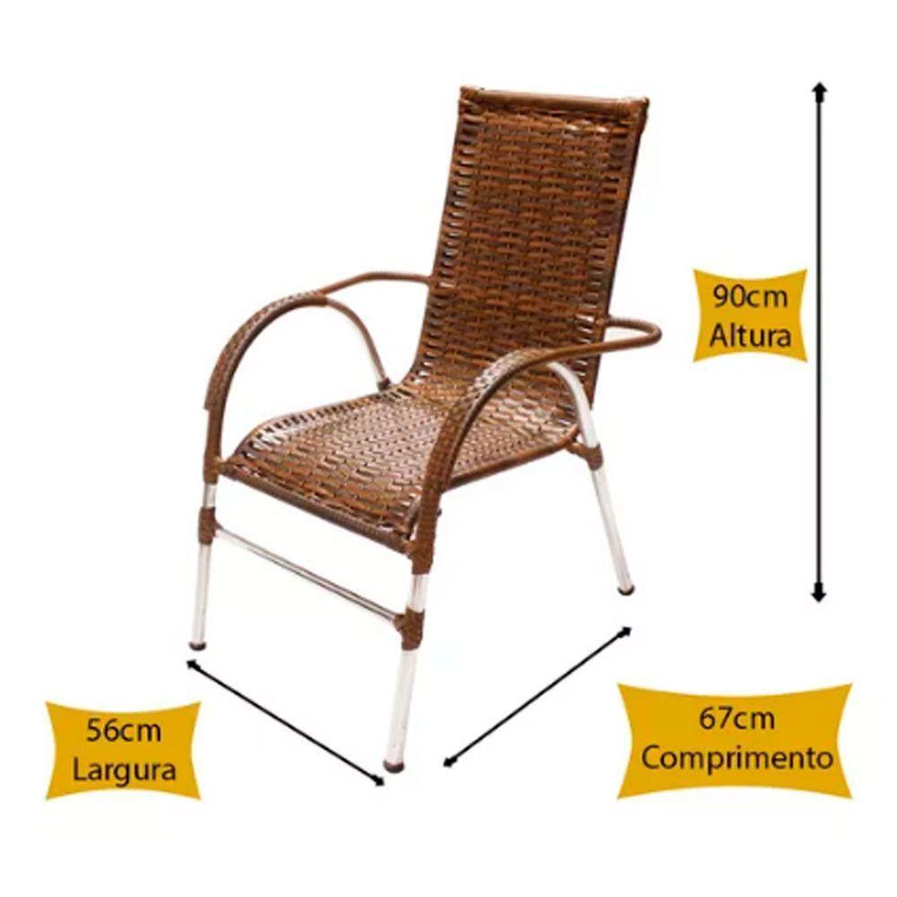 Jogo 6 Cadeiras E Mesa Vênus Para Area Externa Trama Argila - 4