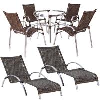 4 Cadeiras E Mesa 2 Espreguiçadeiras E Mesa  Argila - 1