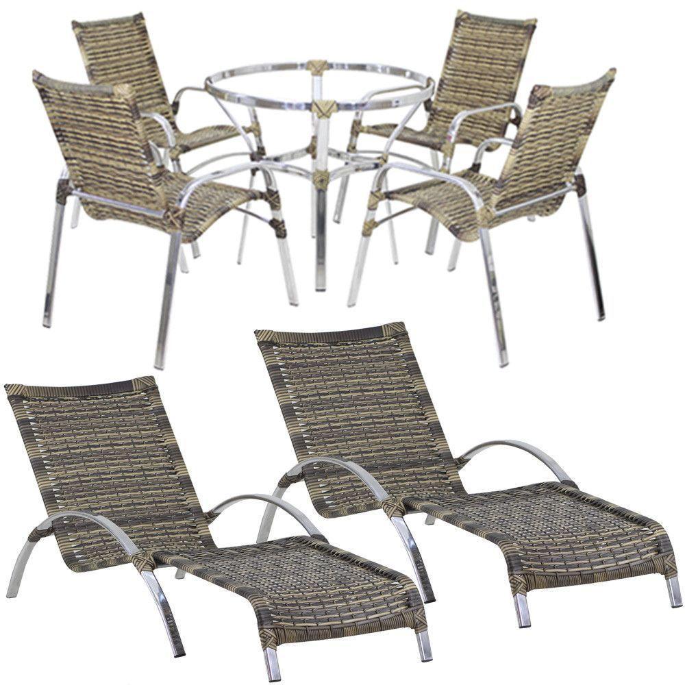 4 Cadeiras E Mesa 2 Espreguiçadeiras E Mesa  Capuccino - 1