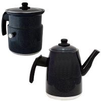 Kit Leiteira E Bule Gulê Em Alumínio 2 Peças Grafite - 1