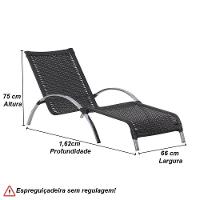 4 Cadeiras E Mesa 2 Espreguiçadeiras E Mesa  Preto - 3