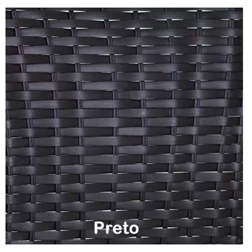 Jogo 6 Cadeiras E Mesa Vênus Para Area Externa Trama Preto - 2