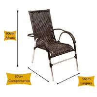 Jogo 6 Cadeiras E Mesa Vênus Para Area Externa Trama Preto - 3