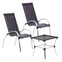 Jogo De 4 Cadeiras E Mesa Em Alumínio Garden  Preto - 7