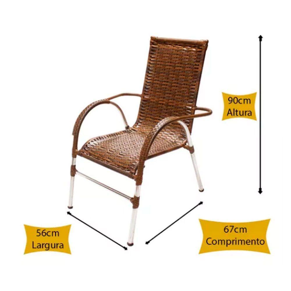 Jogo 6 Cadeiras E Mesa Para Area Varanda Vênus Trama Argila - 4