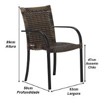 Kit 4 Cadeiras E Mesa Com Tampo Ripado Em Alumínio Trama Argila - 3