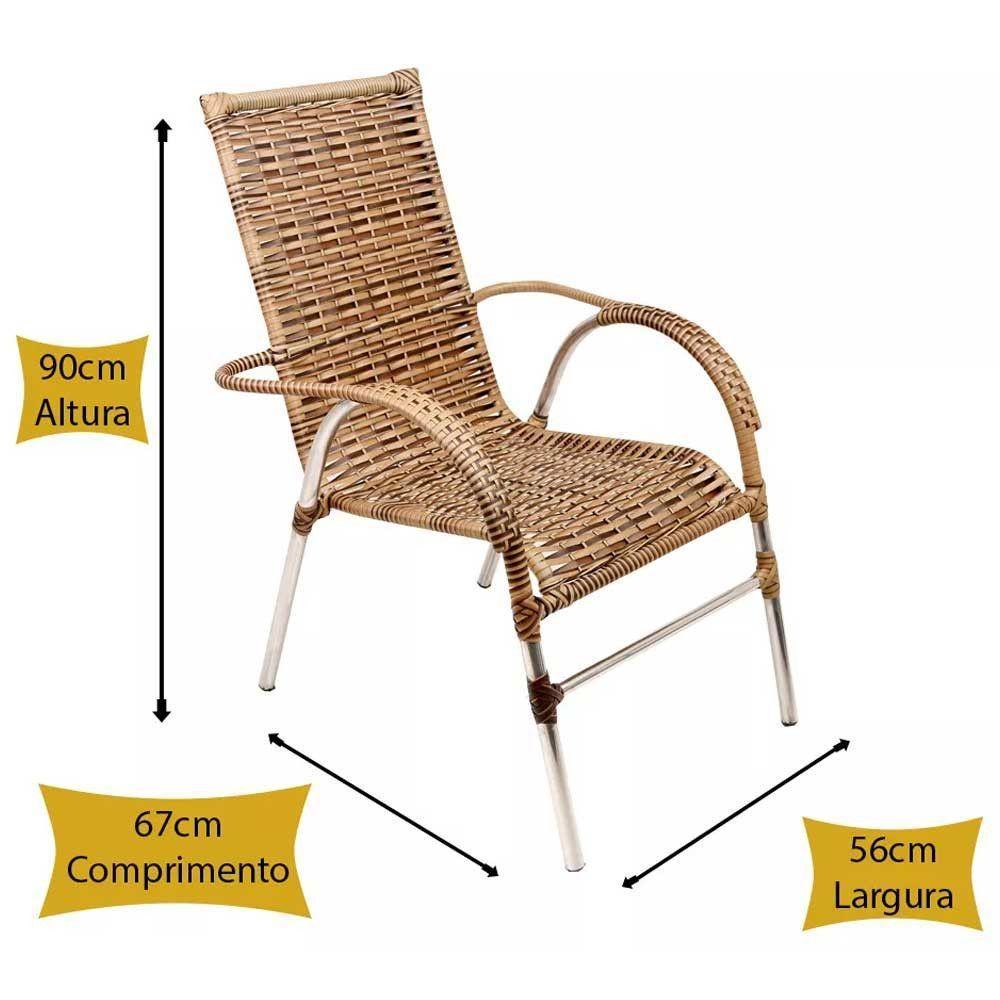 Jogo 6 Cadeiras E Mesa De Centro Vênus  Capuccino - 4