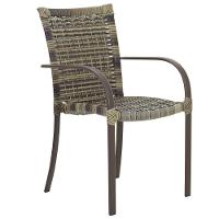 Kit 4 Cadeiras E Mesa Com Tampo Ripado Em Alumínio Trama Capuccino