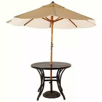 Kit 4 Cadeiras E Mesa Com Tampo Ripado Em Alumínio Trama Capuccino - 5