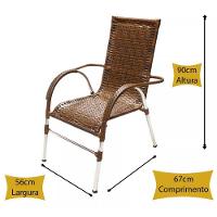 Jogo 6 Cadeiras E Mesa Para Varanda Vênus  Argila - 3