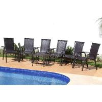 Jogo 6 Cadeiras E Mesa Para Varanda Vênus  Argila