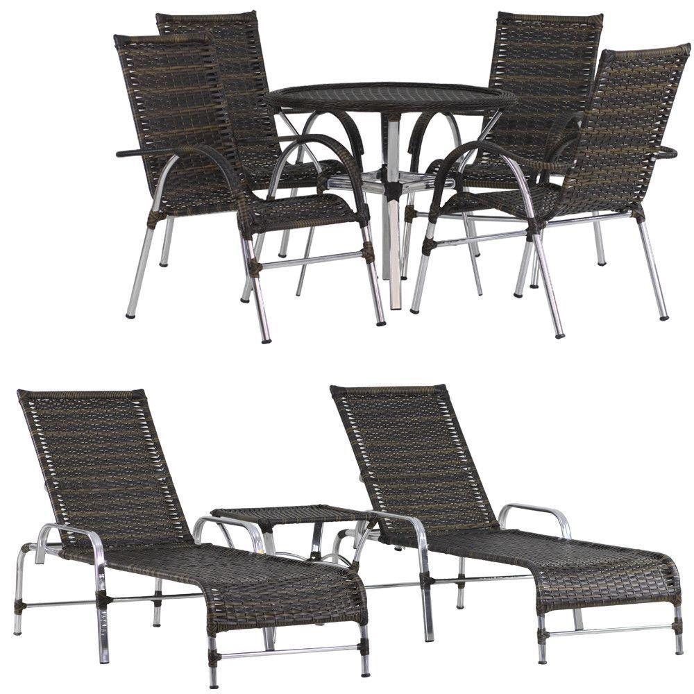 4 Cadeiras E Mesa, 2 Espreguiçadeiras E Mesa  Pedra Ferro - 1