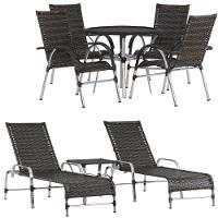 4 Cadeiras E Mesa, 2 Espreguiçadeiras E Mesa  Pedra Ferro - 1