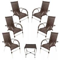 Jogo 6 Cadeiras E Mesa De Centro Vênus  Pedra Ferro - 1