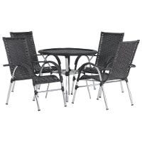 4 Cadeiras E Mesa, 2 Espreguiçadeiras E Mesa  Preto - 3