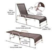 4 Cadeiras E Mesa, 2 Espreguiçadeiras E Mesa  Preto - 6