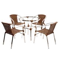 Jogo Turin 4 Cadeiras E Mesa Em Alumínio  Argila - 1