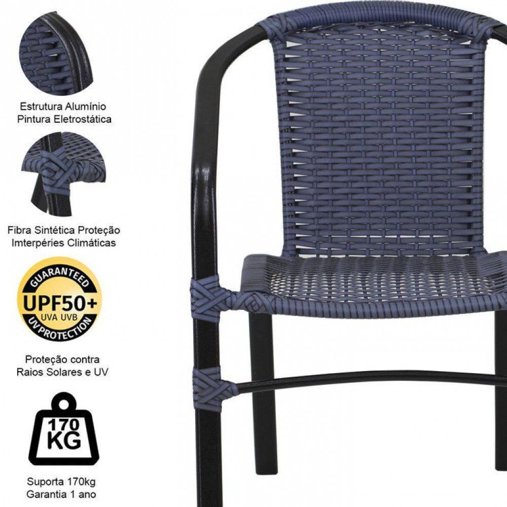 Conjunto 4 Cadeiras E Mesa Floripa Tampo Ripado Trama Capuccino - 2