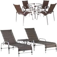 4 Cadeiras E Mesa 2 Espreguiçadeiras E Mesa  Argila - 1