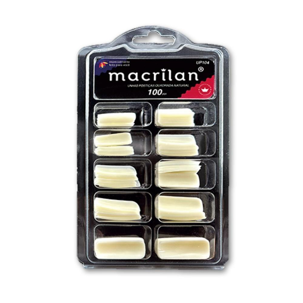 Macrilan Tips Quadrada Natural Kit C-100 Unhas Up104 - 1
