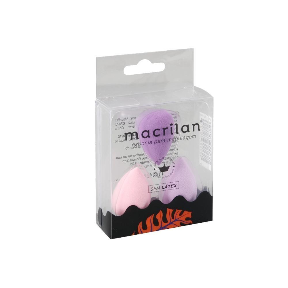 Macrilan Kit 3 Mini Esponjas Maquiagem Ej1-31 - 2
