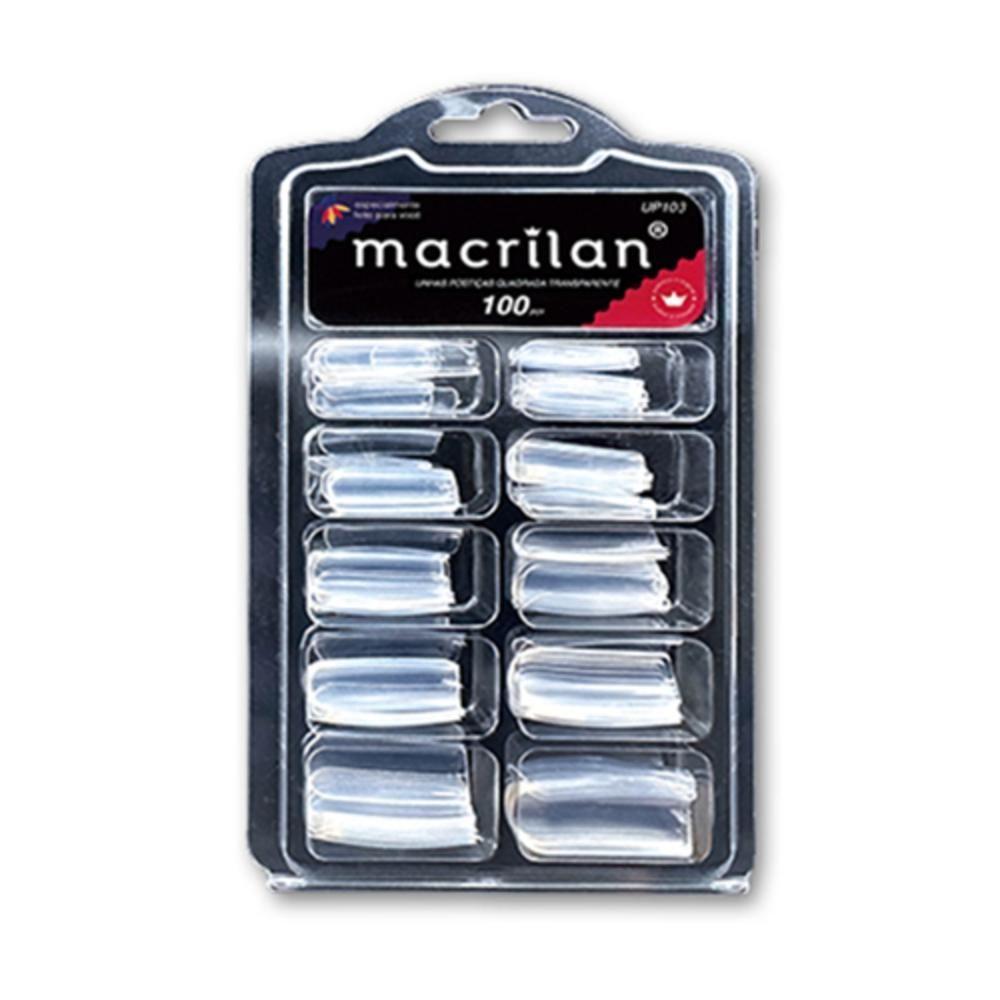 Macrilan Tips Quadrada Transparente Kit C-100 Unhas Up103 - 1