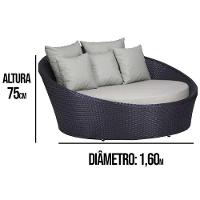 Chaise Sofá Livia Varanda Jardim  Preto - 3