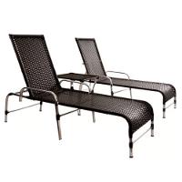 Kit 2 Espreguiçadeiras Catar E Mesa Garden  Preto - 1