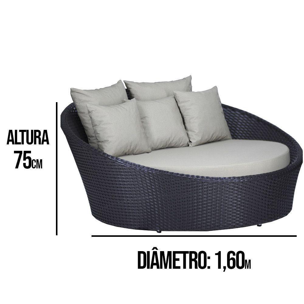 Chaise Sofá Livia Varanda Jardim  Preto - 4