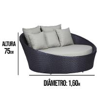 Chaise Sofá Livia Varanda Jardim  Preto - 4
