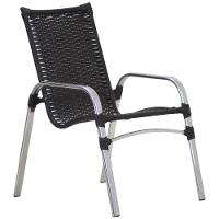 Jogo De Mesa Ascoli Com Cadeiras Emily Em Alumínio Trama Preto - 5