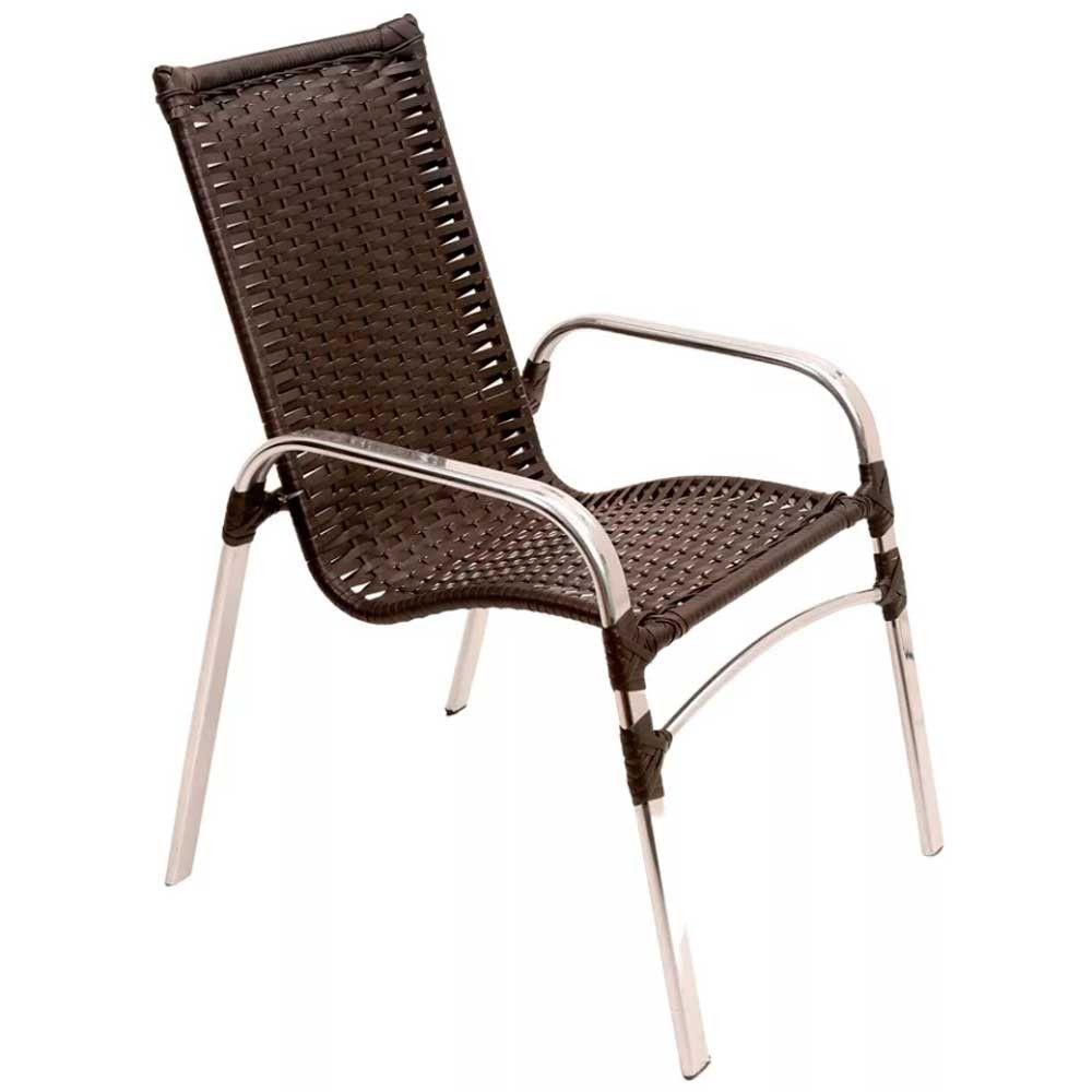 Jogo 4 Cadeiras Emily E Mesa Garden Em Alumínio Trama Preto - 3