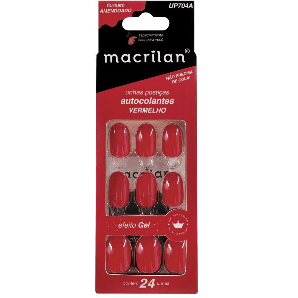 Macrilan Unhas Postiças Formato Amendoado Renda Autocolantes Efeito Gel (24 Unidades) - 2