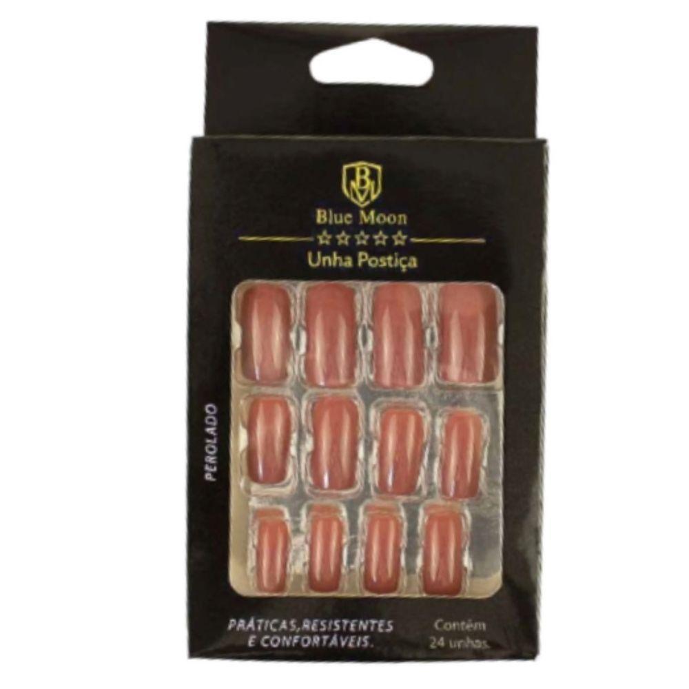 Blue Moon Unhas Postiças Avelã Autocolantes Tamanho Médio (24 Unidades) - 1