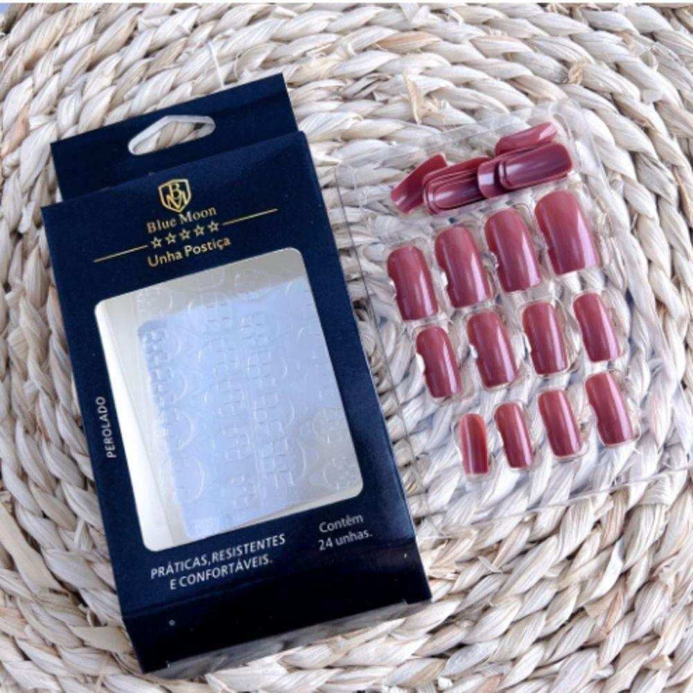 Blue Moon Unhas Postiças Avelã Autocolantes Tamanho Médio (24 Unidades) - 2