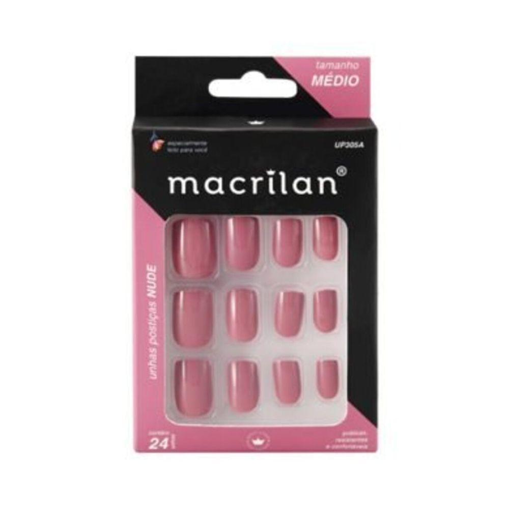 Macrilan Unhas Postiças Tamanho Médio Nude Up305a (24 Unidades) - 1