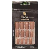 Blue Moon Unhas Postiças Marron Autocolantes Tamanho Médio (24 Unidades) - 1